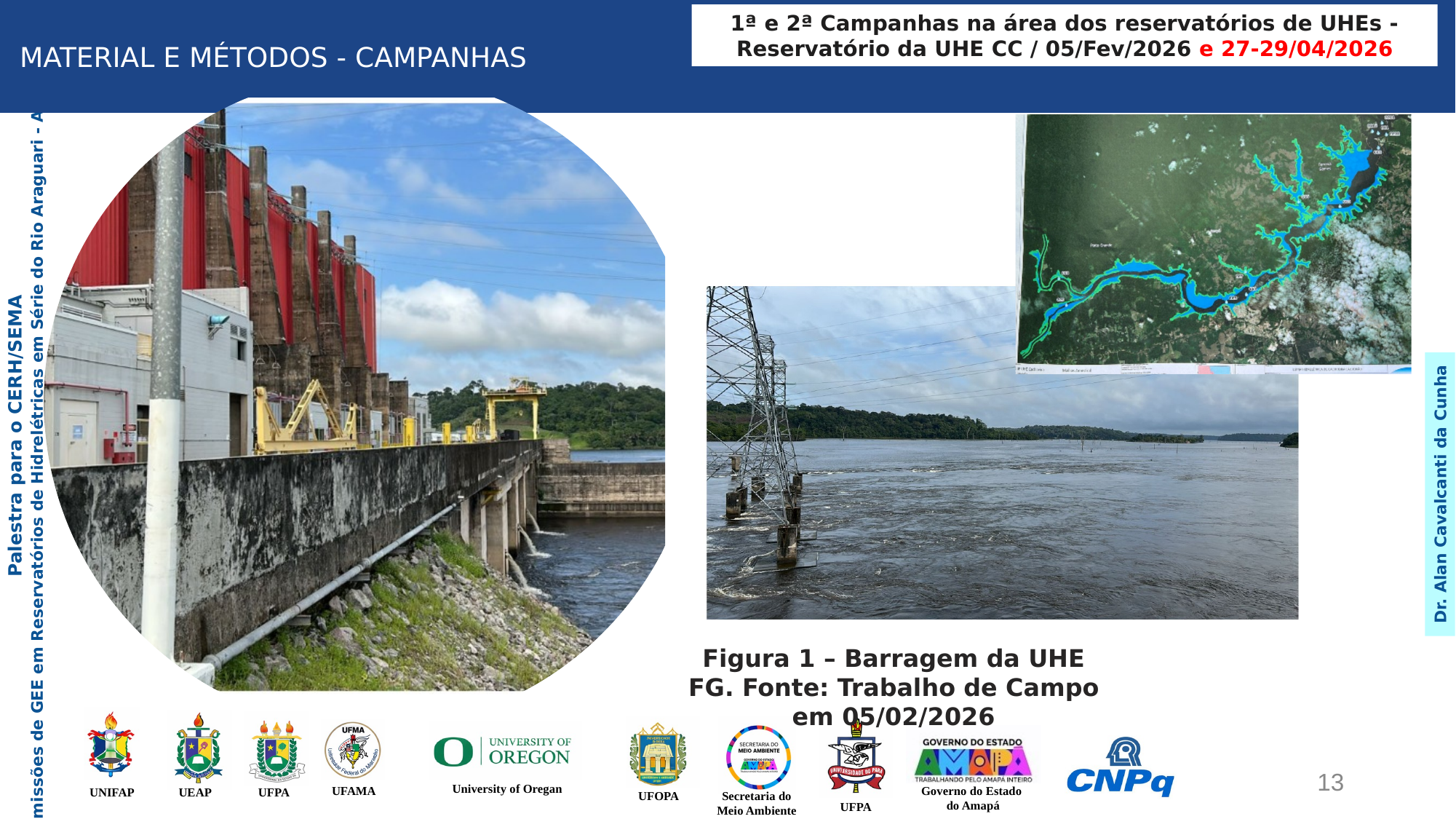 Slide 13 - Distribuição dos Pontos Amostrais no Rio Araguari